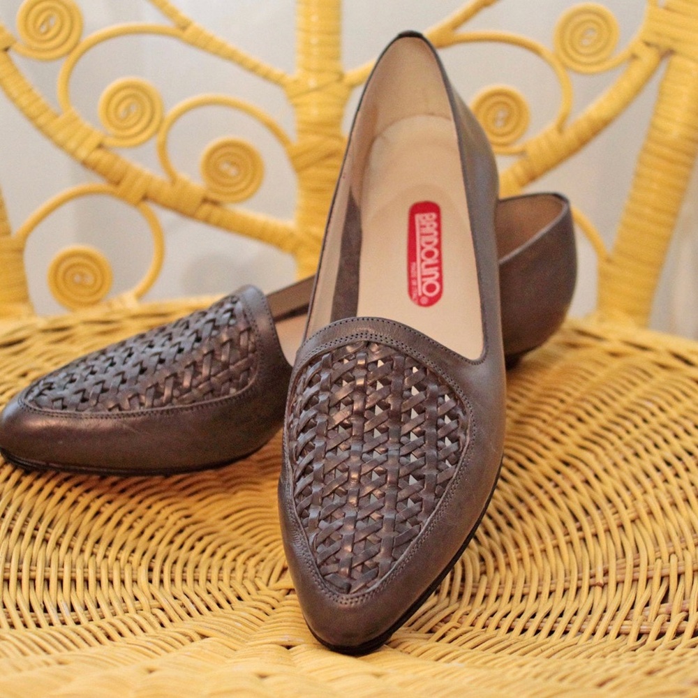 Leather woven shoes from Bandolino.